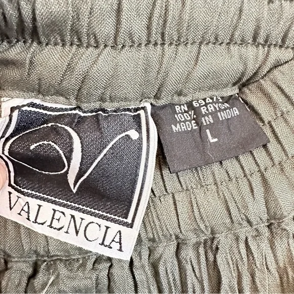 NWT olive green pleated maxi skirt earthy light flattering stretch women L - Picture 4 of 9